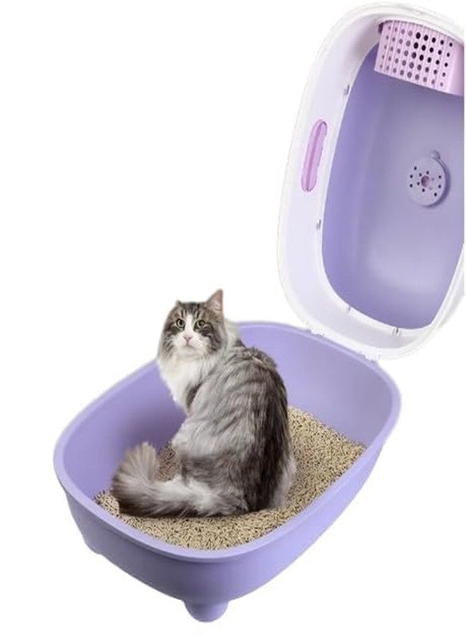KittuPet Dome-Shaped, Cat Toilet, Large, Fully Enclosed Type, Sand Splatter-Prevention, Large, Wide Size, Lid Included, Easy to Clean, Compact, Easy to Clean - Image 5